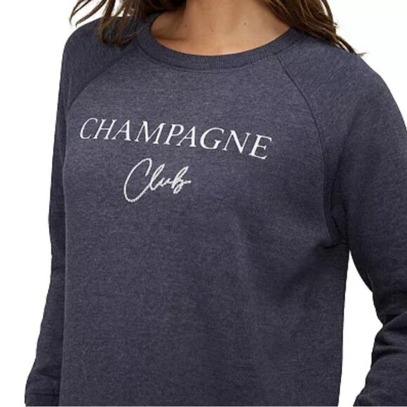 Wildfox Champagne Club Sweatshirt Heather Peacoat ( S ) - Picture 1 of 3